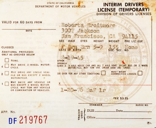 Patent shoferi i personazhit fiktiv Roberta Breitmore